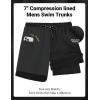 image:imageCOOFANDY 2 in 1 Mens Swim Trunks 7 Inch Quick Dry Board Shorts Beach Swim Shorts Bathing Suit with Compression LinerBlack