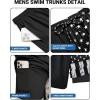 image:imageCOOFANDY 2 in 1 Mens Swim Trunks 7 Inch Quick Dry Board Shorts Beach Swim Shorts Bathing Suit with Compression LinerBlack American Flag