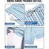 image:imageCOOFANDY 2 in 1 Mens Swim Trunks 7 Inch Quick Dry Board Shorts Beach Swim Shorts Bathing Suit with Compression LinerBlue Stripe