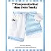 image:imageCOOFANDY 2 in 1 Mens Swim Trunks 7 Inch Quick Dry Board Shorts Beach Swim Shorts Bathing Suit with Compression LinerBlue Stripe