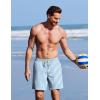 image:imageCOOFANDY 2 in 1 Mens Swim Trunks 7 Inch Quick Dry Board Shorts Beach Swim Shorts Bathing Suit with Compression LinerBlue Stripe