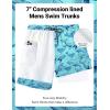 image:imageCOOFANDY 2 in 1 Mens Swim Trunks 7 Inch Quick Dry Board Shorts Beach Swim Shorts Bathing Suit with Compression LinerBlue Whale