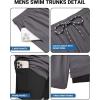 image:imageCOOFANDY 2 in 1 Mens Swim Trunks 7 Inch Quick Dry Board Shorts Beach Swim Shorts Bathing Suit with Compression LinerDark Gray