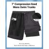 image:imageCOOFANDY 2 in 1 Mens Swim Trunks 7 Inch Quick Dry Board Shorts Beach Swim Shorts Bathing Suit with Compression LinerDark Gray