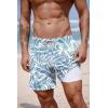 image:imageCOOFANDY 2 in 1 Mens Swim Trunks 7 Inch Quick Dry Board Shorts Beach Swim Shorts Bathing Suit with Compression LinerDeep Blue Plam Leaf