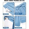 image:imageCOOFANDY 2 in 1 Mens Swim Trunks 7 Inch Quick Dry Board Shorts Beach Swim Shorts Bathing Suit with Compression LinerLight Blue