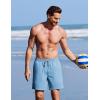 image:imageCOOFANDY 2 in 1 Mens Swim Trunks 7 Inch Quick Dry Board Shorts Beach Swim Shorts Bathing Suit with Compression LinerLight Blue