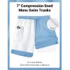 image:imageCOOFANDY 2 in 1 Mens Swim Trunks 7 Inch Quick Dry Board Shorts Beach Swim Shorts Bathing Suit with Compression LinerLight Blue
