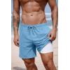 image:imageCOOFANDY 2 in 1 Mens Swim Trunks 7 Inch Quick Dry Board Shorts Beach Swim Shorts Bathing Suit with Compression LinerLight Blue