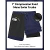 image:imageCOOFANDY 2 in 1 Mens Swim Trunks 7 Inch Quick Dry Board Shorts Beach Swim Shorts Bathing Suit with Compression LinerNavy Bule