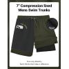 image:imageCOOFANDY 2 in 1 Mens Swim Trunks 7 Inch Quick Dry Board Shorts Beach Swim Shorts Bathing Suit with Compression LinerOlive Green