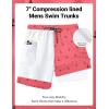 image:imageCOOFANDY 2 in 1 Mens Swim Trunks 7 Inch Quick Dry Board Shorts Beach Swim Shorts Bathing Suit with Compression LinerPink Anchor