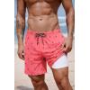 image:imageCOOFANDY 2 in 1 Mens Swim Trunks 7 Inch Quick Dry Board Shorts Beach Swim Shorts Bathing Suit with Compression LinerPink Anchor