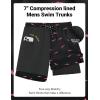 image:imageCOOFANDY 2 in 1 Mens Swim Trunks 7 Inch Quick Dry Board Shorts Beach Swim Shorts Bathing Suit with Compression LinerPinkshark Black