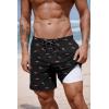 image:imageCOOFANDY 2 in 1 Mens Swim Trunks 7 Inch Quick Dry Board Shorts Beach Swim Shorts Bathing Suit with Compression LinerPinkshark Black