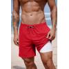 image:imageCOOFANDY 2 in 1 Mens Swim Trunks 7 Inch Quick Dry Board Shorts Beach Swim Shorts Bathing Suit with Compression LinerRed