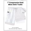 image:imageCOOFANDY 2 in 1 Mens Swim Trunks 7 Inch Quick Dry Board Shorts Beach Swim Shorts Bathing Suit with Compression LinerWhite