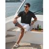 image:imageCOOFANDY Knit Polo Shirts for Men Short Sleeve V Neck Polo Lightweight Summer Casual Textured Polo ShirtsBlack