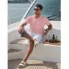 image:imageCOOFANDY Knit Polo Shirts for Men Short Sleeve V Neck Polo Lightweight Summer Casual Textured Polo ShirtsLotus Pink