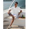 image:imageCOOFANDY Knit Polo Shirts for Men Short Sleeve V Neck Polo Lightweight Summer Casual Textured Polo ShirtsWhite
