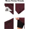 image:imageCOOFANDY Men Swim Trunk with Compression Liner 2 in 1 Swimwear Bathing Suit Quick Dry Board ShortDark Red