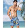 image:imageCOOFANDY Men Swim Trunk with Compression Liner 2 in 1 Swimwear Bathing Suit Quick Dry Board ShortP Light Blue Leaves
