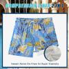 image:imageCOOFANDY Men Swim Trunk with Compression Liner 2 in 1 Swimwear Bathing Suit Quick Dry Board ShortP Light Blue Leaves