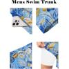 image:imageCOOFANDY Men Swim Trunk with Compression Liner 2 in 1 Swimwear Bathing Suit Quick Dry Board ShortP Light Blue Leaves