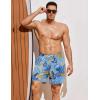image:imageCOOFANDY Men Swim Trunk with Compression Liner 2 in 1 Swimwear Bathing Suit Quick Dry Board ShortP Light Blue Leaves