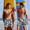 image:imageCOOFANDY Men Swim Trunk with Compression Liner 2 in 1 Swimwear Bathing Suit Quick Dry Board ShortP Navy Blue Coconut Tree