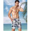 image:imageCOOFANDY Men Swim Trunk with Compression Liner 2 in 1 Swimwear Bathing Suit Quick Dry Board ShortP Navy Blue Coconut Tree