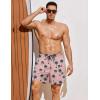 image:imageCOOFANDY Men Swim Trunk with Compression Liner 2 in 1 Swimwear Bathing Suit Quick Dry Board ShortP Pink Coconut Tree