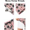 image:imageCOOFANDY Men Swim Trunk with Compression Liner 2 in 1 Swimwear Bathing Suit Quick Dry Board ShortP Pink Coconut Tree