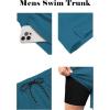 image:imageCOOFANDY Men Swim Trunk with Compression Liner 2 in 1 Swimwear Bathing Suit Quick Dry Board ShortPeacock Bluegreen