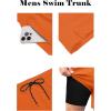 image:imageCOOFANDY Men Swim Trunk with Compression Liner 2 in 1 Swimwear Bathing Suit Quick Dry Board ShortRed Orange