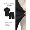 image:imageCOOFANDY Mens 2 Piece Outfit Casual Short Sleeve Button Down Shirt and Beach Shorts Set Summer Vacation Outfits for MenBlack