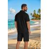 image:imageCOOFANDY Mens 2 Piece Outfit Casual Short Sleeve Button Down Shirt and Beach Shorts Set Summer Vacation Outfits for MenBlack
