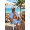 image:imageCOOFANDY Mens 2 Piece Outfit Casual Short Sleeve Button Down Shirt and Beach Shorts Set Summer Vacation Outfits for MenBlue