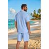 image:imageCOOFANDY Mens 2 Piece Outfit Casual Short Sleeve Button Down Shirt and Beach Shorts Set Summer Vacation Outfits for MenBlue
