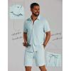 image:imageCOOFANDY Mens 2 Piece Outfit Casual Short Sleeve Button Down Shirt and Beach Shorts Set Summer Vacation Outfits for MenStone