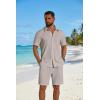 image:imageCOOFANDY Mens 2 Piece Outfit Casual Short Sleeve Button Down Shirt and Beach Shorts Set Summer Vacation Outfits for MenStone