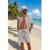 image:imageCOOFANDY Mens 2 Piece Outfit Casual Short Sleeve Button Down Shirt and Beach Shorts Set Summer Vacation Outfits for MenStone