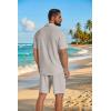 image:imageCOOFANDY Mens 2 Piece Outfit Casual Short Sleeve Button Down Shirt and Beach Shorts Set Summer Vacation Outfits for MenStone