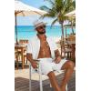 image:imageCOOFANDY Mens 2 Piece Outfit Casual Short Sleeve Button Down Shirt and Beach Shorts Set Summer Vacation Outfits for MenWhite