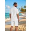image:imageCOOFANDY Mens 2 Piece Outfit Casual Short Sleeve Button Down Shirt and Beach Shorts Set Summer Vacation Outfits for MenWhite