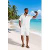 image:imageCOOFANDY Mens 2 Piece Outfit Casual Short Sleeve Button Down Shirt and Beach Shorts Set Summer Vacation Outfits for MenWhite