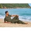 image:imageCOOFANDY Mens 2 Piece Sets Summer Outfits Short Sleeve Button Down Shirt Loose Pant Sets Beach Vacation OutfitsArmy Green