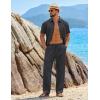 image:imageCOOFANDY Mens 2 Piece Sets Summer Outfits Short Sleeve Button Down Shirt Loose Pant Sets Beach Vacation OutfitsGrey