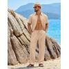 image:imageCOOFANDY Mens 2 Piece Sets Summer Outfits Short Sleeve Button Down Shirt Loose Pant Sets Beach Vacation OutfitsLight Khaki