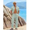 image:imageCOOFANDY Mens 2 Piece Sets Summer Outfits Short Sleeve Button Down Shirt Loose Pant Sets Beach Vacation OutfitsSage Green